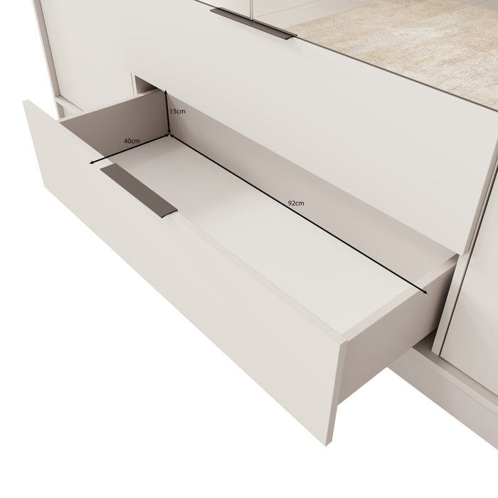 Meubella - Kledingkast Kaelum - Eiken - 206 cm - Met spiegel