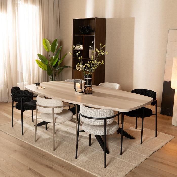 Bronx71 Eetkamerstoel Nicky gemêleerde stof zwart