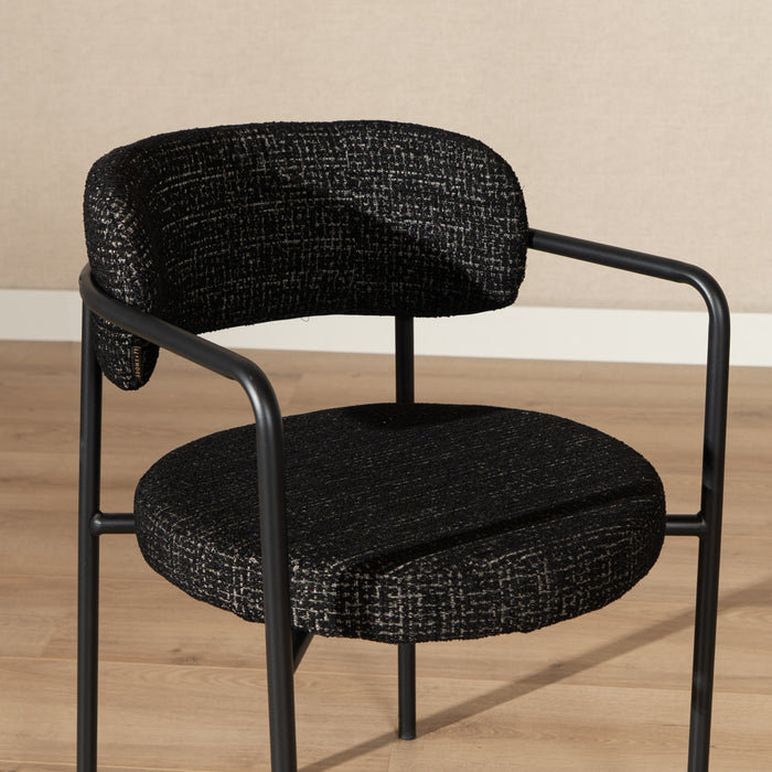 Bronx71 Eetkamerstoel Nicky gemêleerde stof zwart