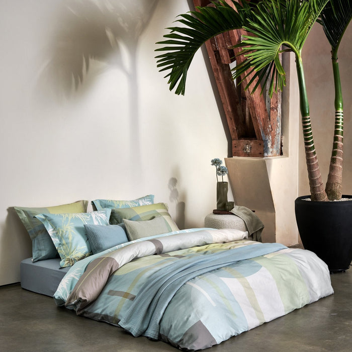 Palm Paradise Dekbedovertrek Thyme | 140 x 200|220 cm | Groen | Blauw