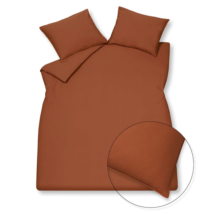 Washed Cotton Dekbedovertrek Rusty Brown | 200 x 200|220 cm | Bruin