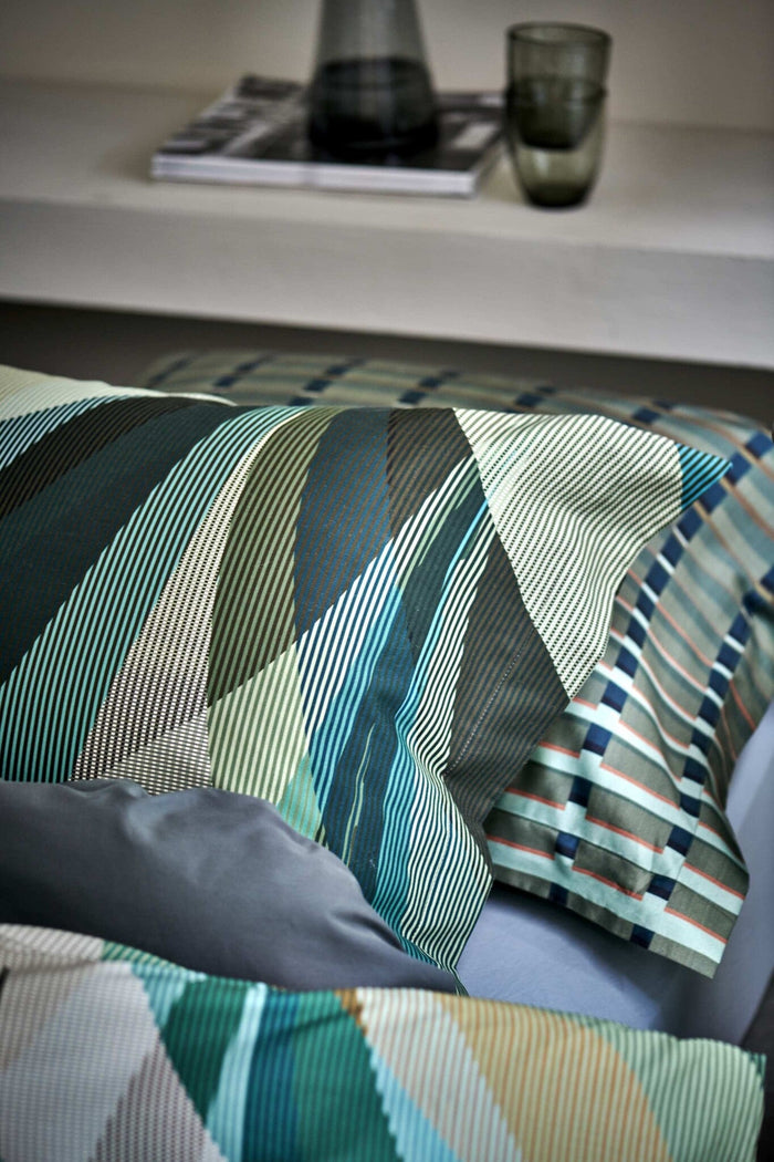 Urban Dekbedovertrek | 240 x 200|220 cm | Groen | Blauw | Satijnkatoen