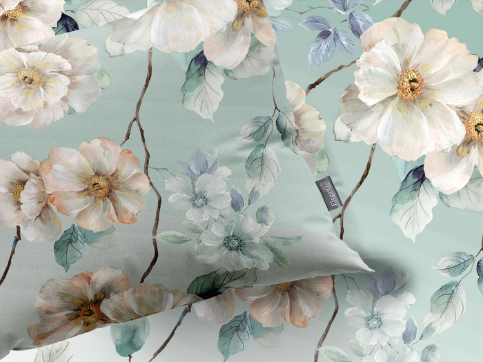 Eleganzzz Dekbedovertrek Micropercal Wildflower - light blue