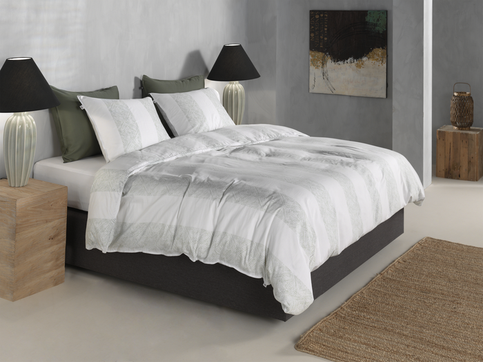 Zo Home Dekbedovertrek Katoen Satijn Tratti di Satinado - foam green