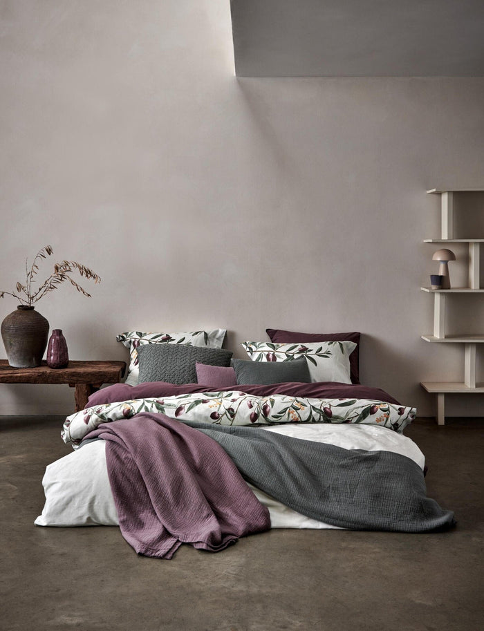 Washed Cotton Dekbedovertrek Peppercorn | 240 x 200|220 cm | Paars