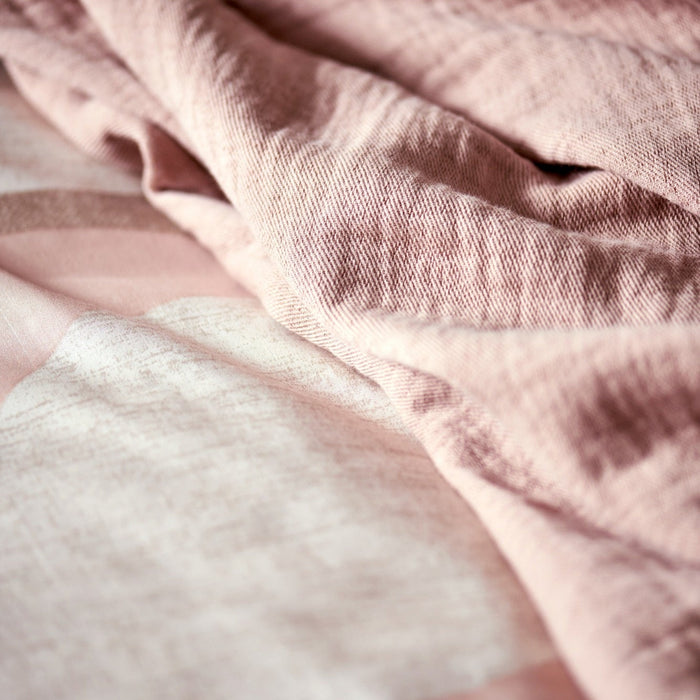 Echos Dekbedovertrek | 140 x 200|220 cm | Beige | Roze | Satijnkatoen