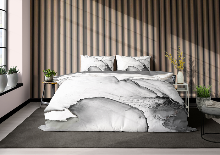 Eleganzzz Dekbedovertrek Micropercal Crystal Drops - grey