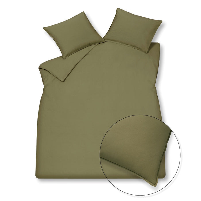 Washed Cotton Dekbedovertrek Martini Olive | 200 x 200|220 cm | Groen