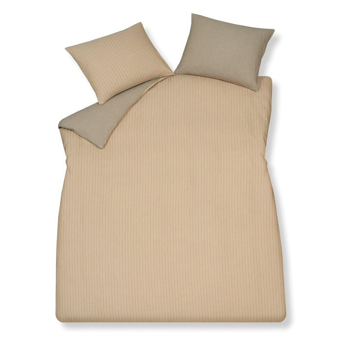Home Palermo Dekbedovertrek Linen | 200 x 200|220 cm | Beige | Bruin