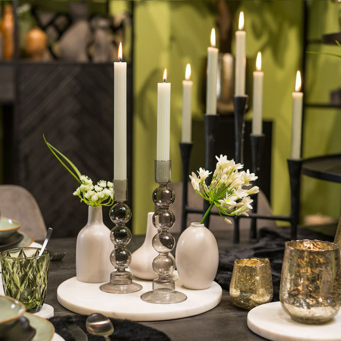 SVJ Vaas Lisa - 15x15x15 cm - Keramiek - Grijs - Set van 3