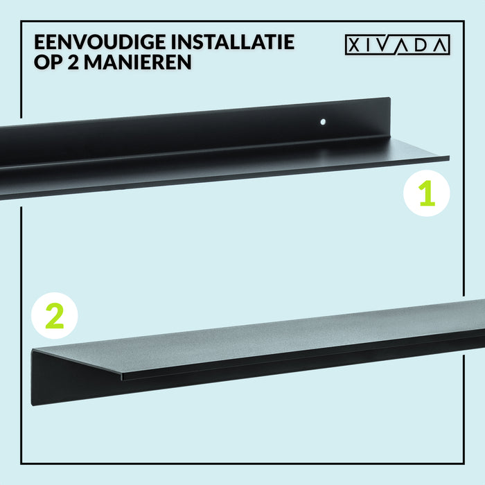 XIVADA Wandrek Rosa - Industrieel - Aluminium - Boren - Zwart