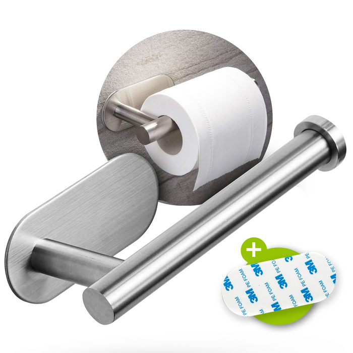 XIVADA Toiletrolhouder Nino - Rvs - Zelfklevend - Zilver