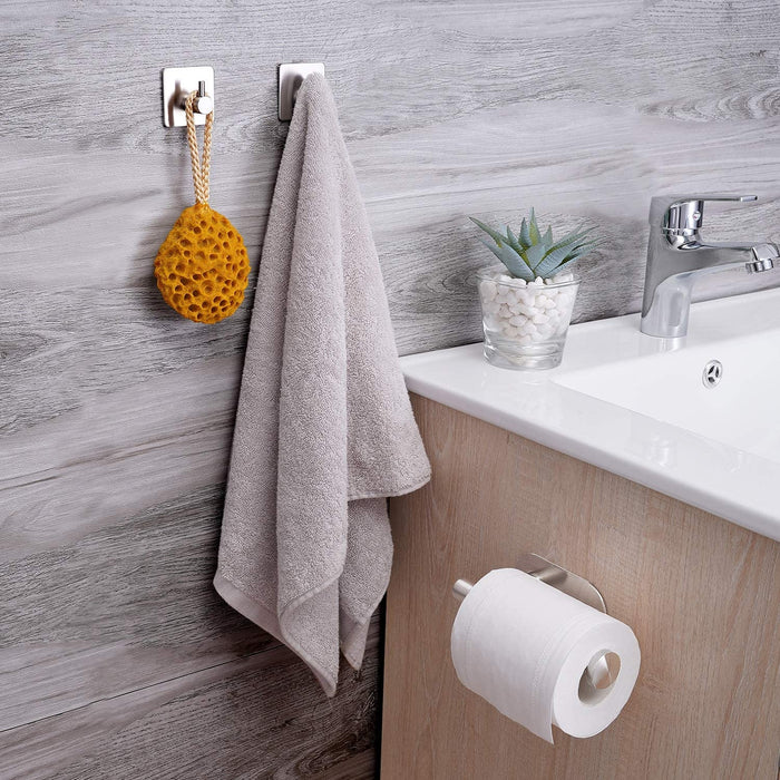 XIVADA Toiletrolhouder Nino - Rvs - Zelfklevend - Zilver