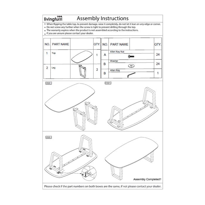 Livingfurn - Eetkamertafel Cortez - Bruin - Mangohout - 200 cm