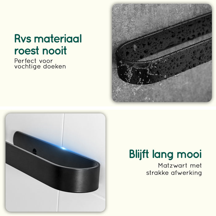 XIVADA Handdoekrek Chio - Inclusief schroeven - Plakstrip - Rvs - 50 CM