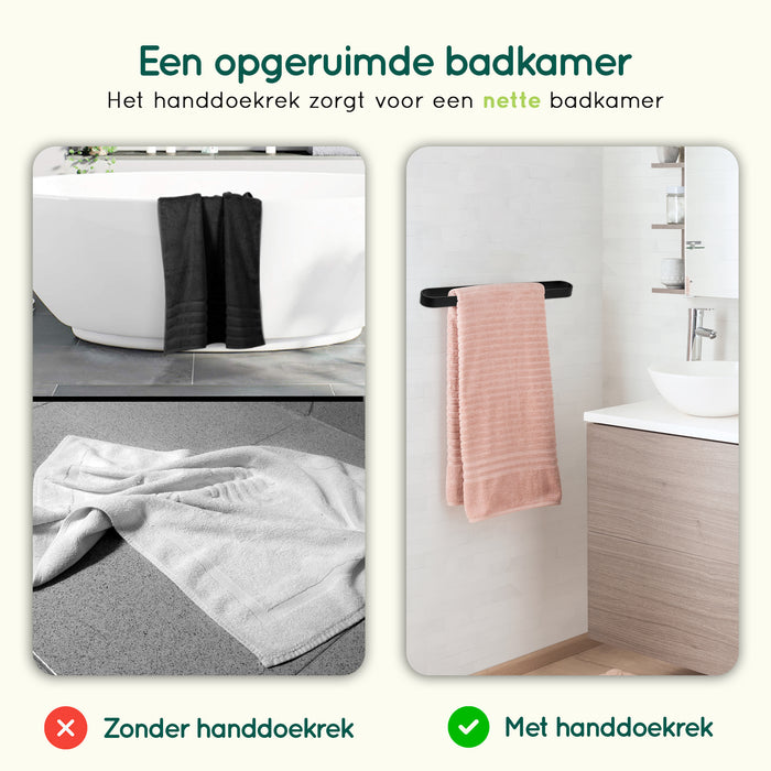 XIVADA Handdoekrek Chio - Inclusief schroeven - Plakstrip - Rvs - 50 CM