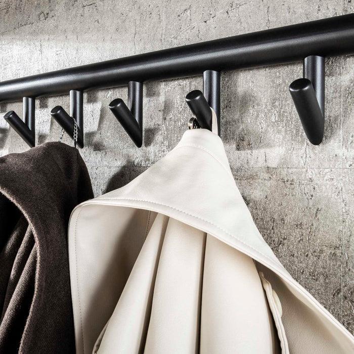 Fraaai Weiss kapstok 10 haaks roede-hoedenplank - zwart|bruin