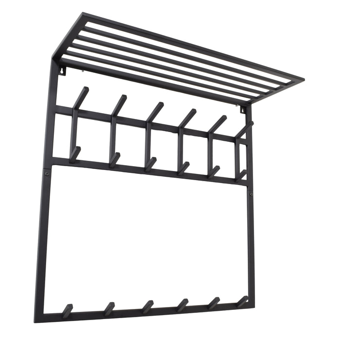 LOFT42 Kapstok Jaimy - Zwart – Metaal – 6 dubbele haken - 80x80x30
