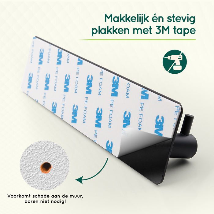 XIVADA Handdoekhaakjes Tres - Zelfklevend - Zwart - 3 in 1