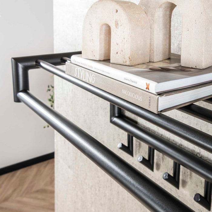 Fraaai Haines kapstok 10 haaks roede ronde buis - donkergrijs mat