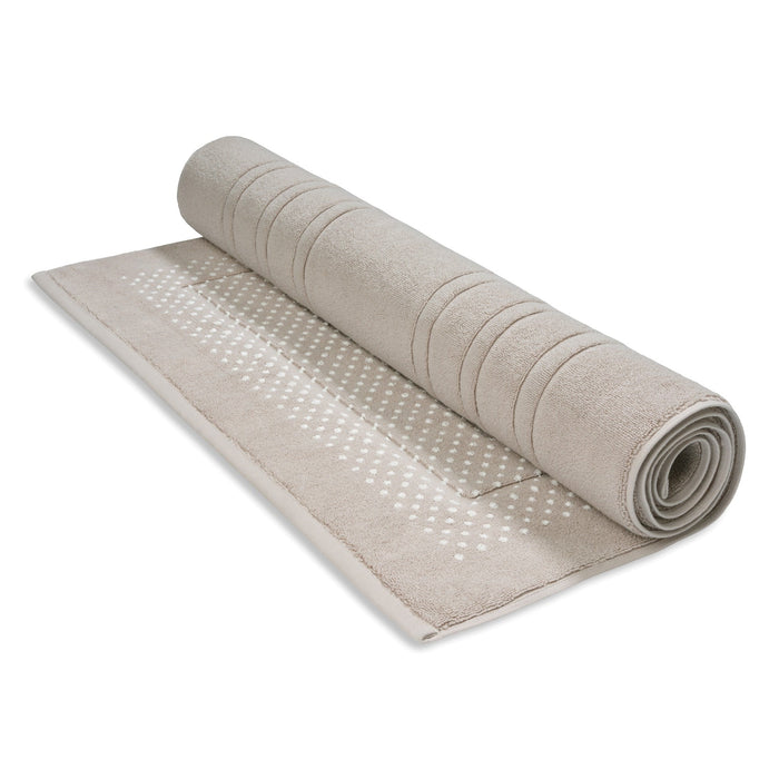 Houston Badmat Stone | 70 x 140 cm | Grijs | Beige | Katoen