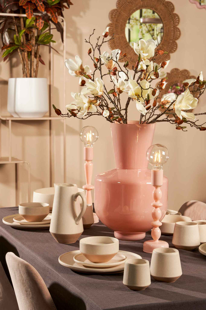 Mica Decorations Vaas Judy - 28x28x45 cm - Glas - Roze