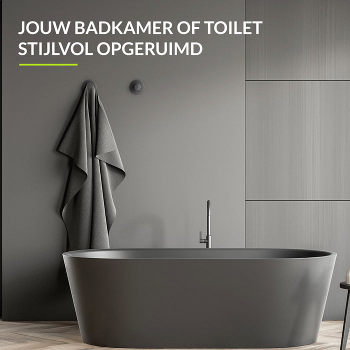 XIVADA Handdoekhaakjes Giro - Inclusief montageset - Zwart - 2 stuks