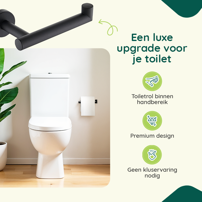XIVADA Toiletrolhouder Mano - Inclusief schroefset - Rvs - Zwart