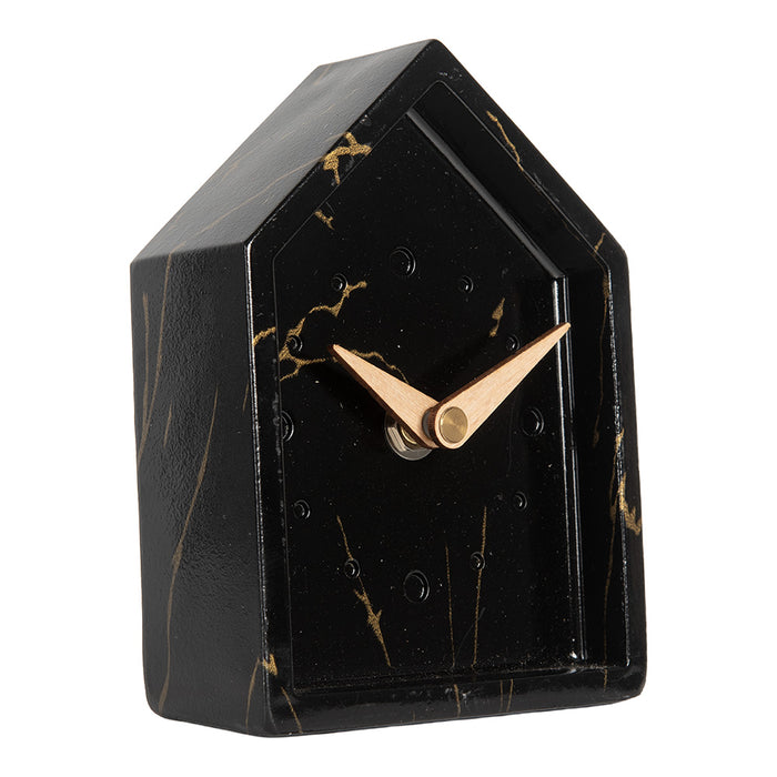 Gabriël Tafelklok 10x4x13 cm Zwart Metaal