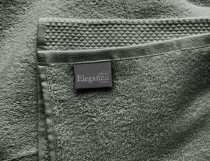Eleganzzz Badlaken 100% Katoen 70x140cm - olive green - Set van 12