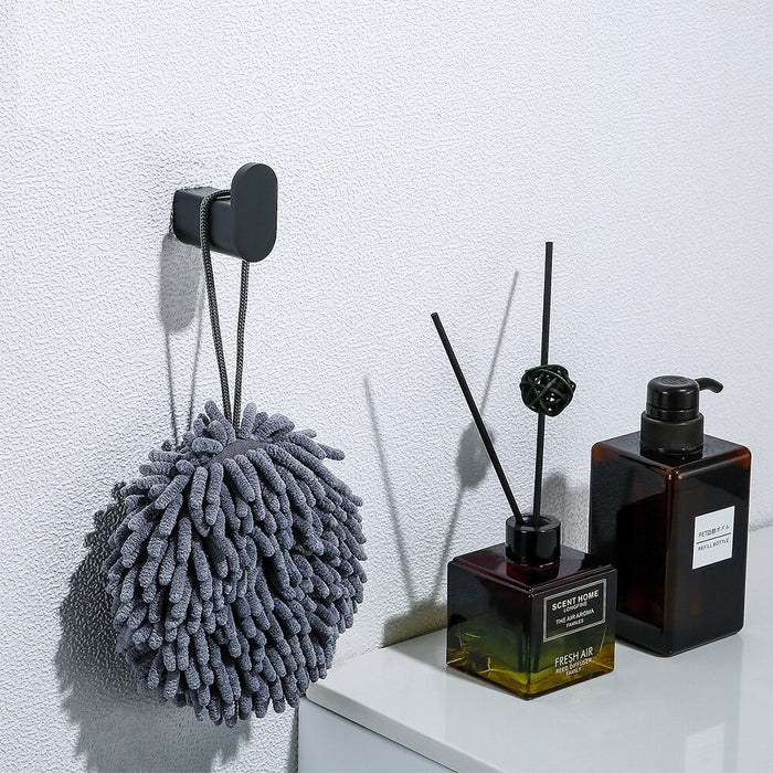 XIVADA Handdoekhaakjes Mila - Schroefset - Rvs - Zwart - Set van 2