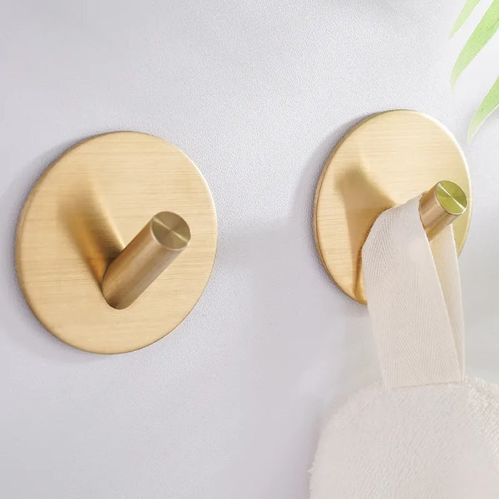 XIVADA Hannddoekhaakjes Roma - RVS - Zelfklevend - Goud - Set van 2