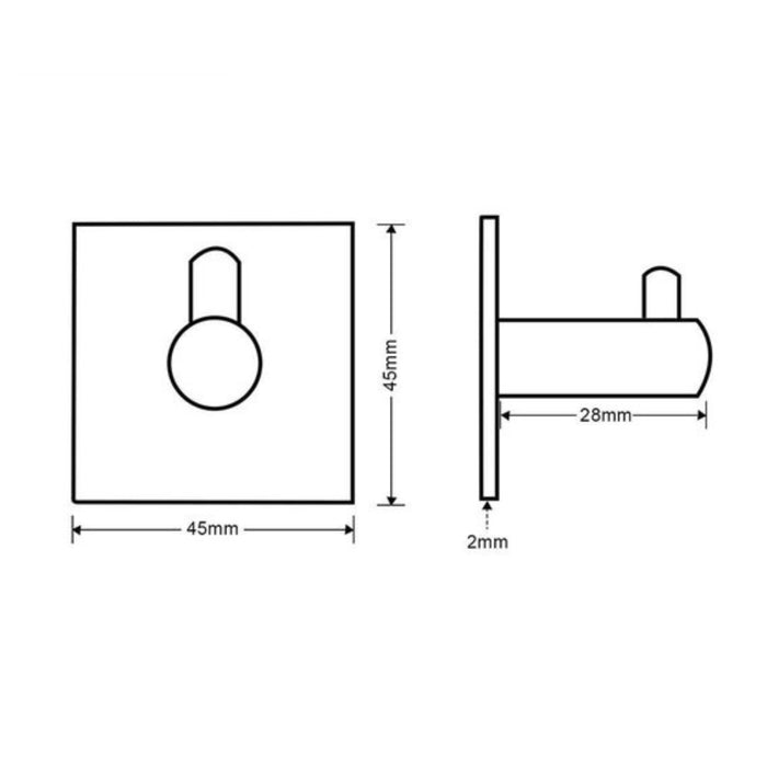 XIVADA Handdoekhaken - Zelfklevend - Vierkant - Rvs - Zilver – 3 stuks
