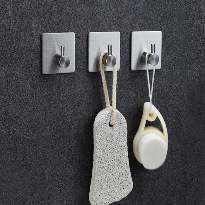 XIVADA Handdoekhaken - Zelfklevend - Vierkant - Rvs - Zilver – 3 stuks