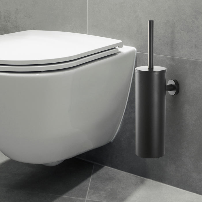 XIVADA Toiletborstel Mura - Met houder - Boren - Rvs - Zwart