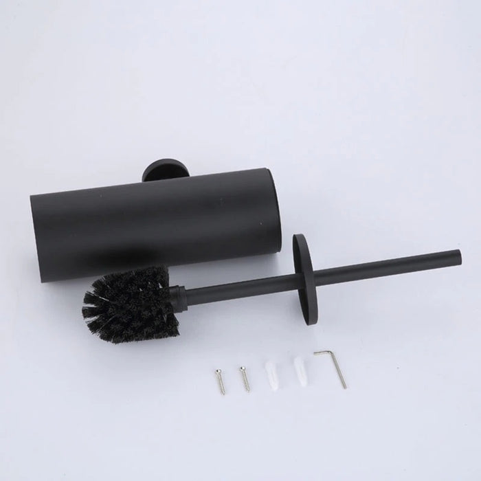 XIVADA Toiletborstel Mura - Met houder - Boren - Rvs - Zwart