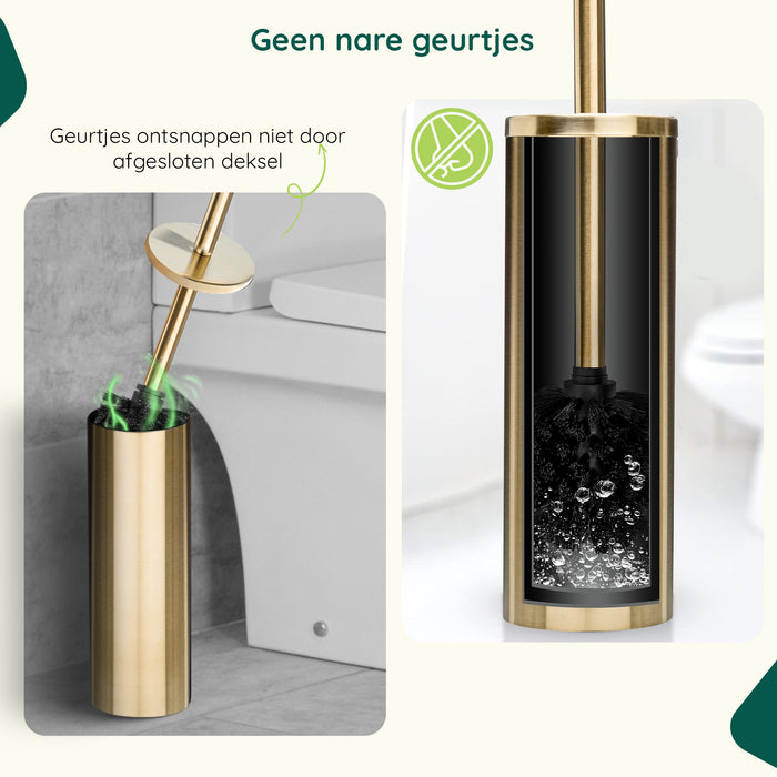 XIVADA Toiletborstelhouder Jara - Vrijstaand - Rvs - Goud