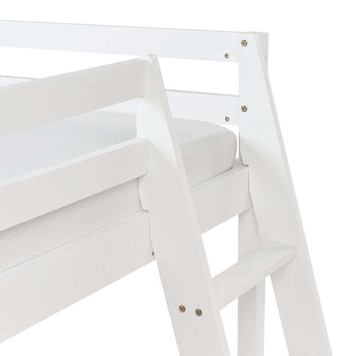 Beliani - STAPLE - Hoogslaper - Wit - 90 x 200 cm - Dennenhout