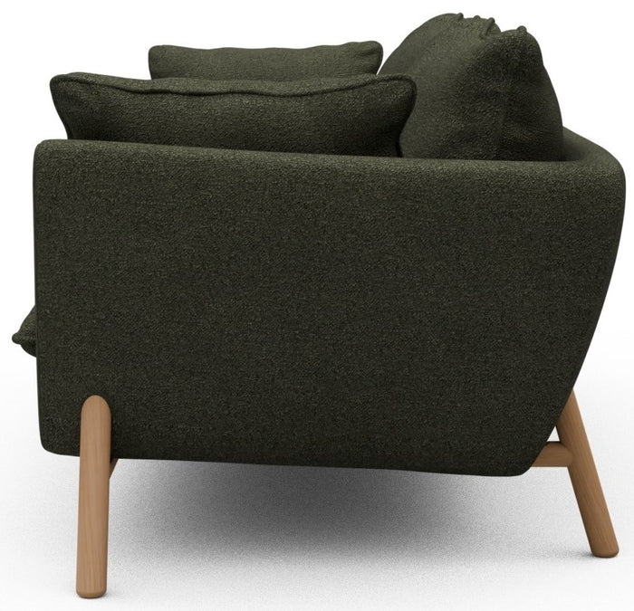 Kragelund Hasle 3-zits Bank Bosgroen Bouclé | Eiken