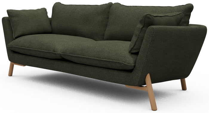 Kragelund Hasle 3-zits Bank Bosgroen Bouclé | Eiken