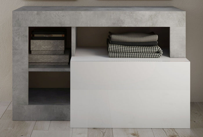 Benvenuto Design Hamburg Hoogglans Wit | Beton Halbank