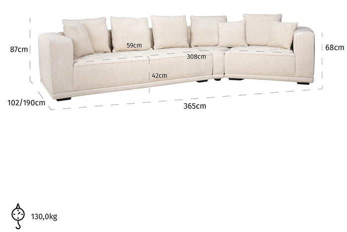 Richmond Interiors Lusso Beige Chenille 4-zits Bank