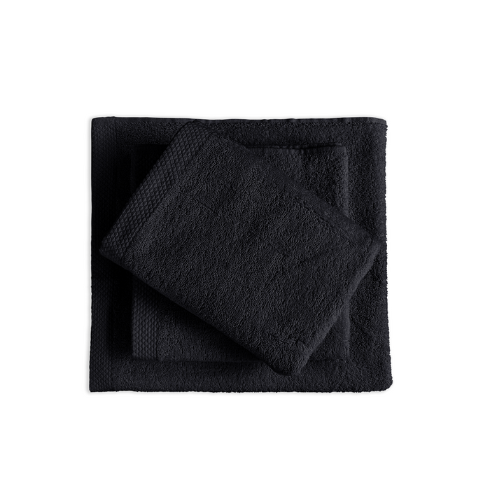 Eleganzzz Handdoek 100% Katoen 50x100cm - black - Set van 12