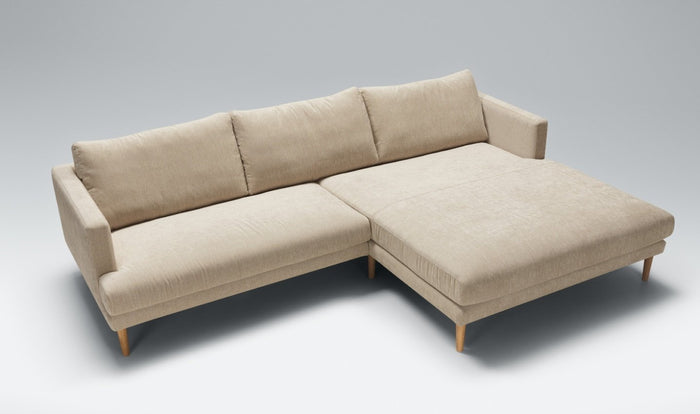 Sits Britt 3-Zits Bank + Chaiselongue Natur