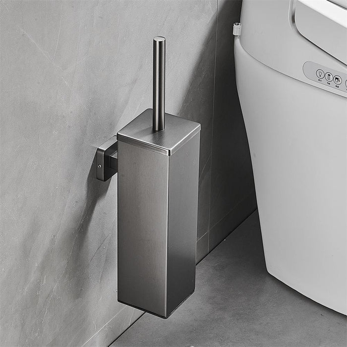 XIVADA Toiletborsterhouder Cira - Vierkant - Boren - Rvs - Zilver