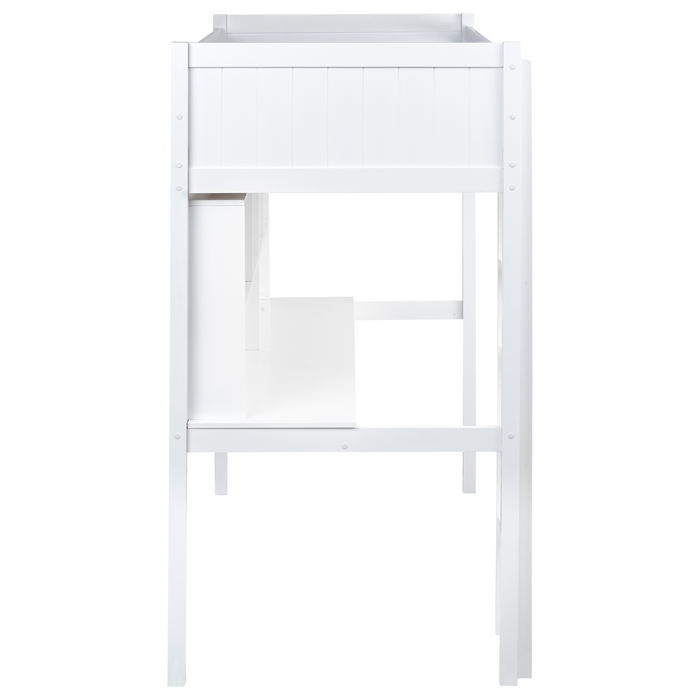 Beliani - FOUCAMONT - Hoogslaper - Wit - 90 x 200 cm - Dennenhout