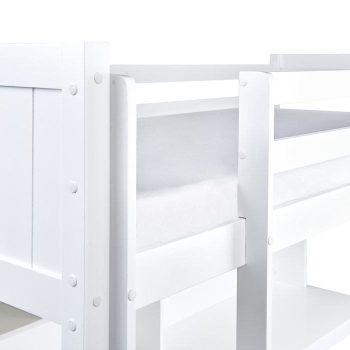 Beliani - FOUCAMONT - Hoogslaper - Wit - 90 x 200 cm - Dennenhout