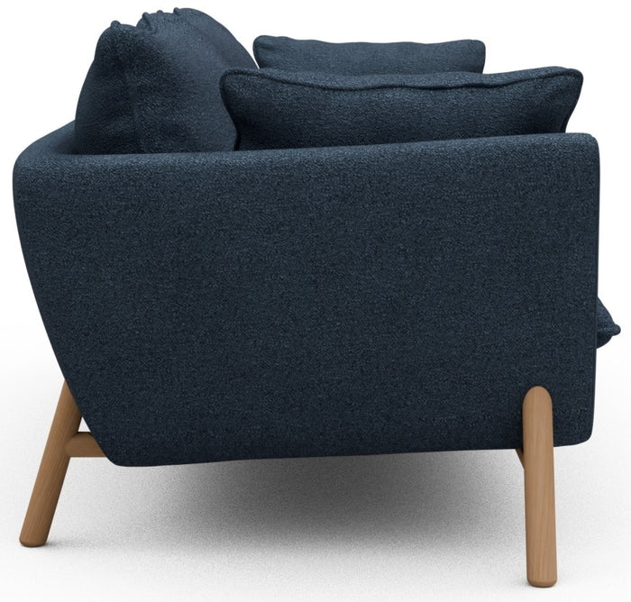 Kragelund Hasle 3-zits Bank Blauw Bouclé | Eiken