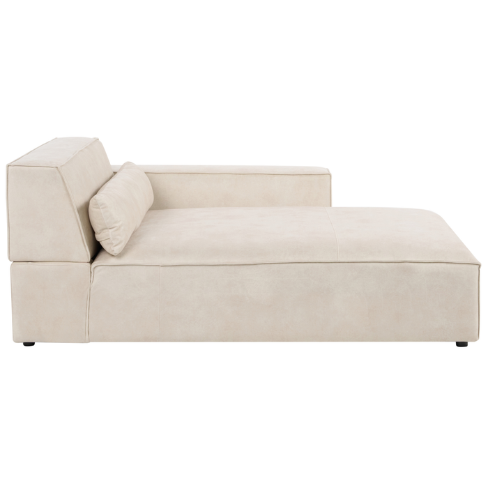 Beliani-HELLNAR-Hoekbank 3-zits met ottomaan-Beige-Links-Fluweel