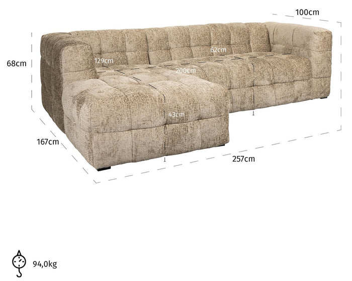 Richmond Interiors Merrol 2-Zits + Chaise Longue Links Desert Fusion